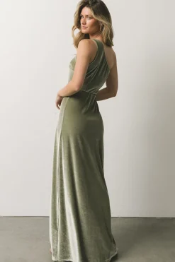 Outlet Baltic Born Tatiana Velvet One Shoulder Maxi Dress | Sage