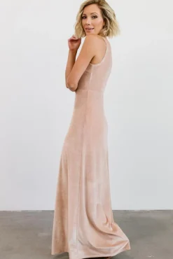 Hot Baltic Born Tatiana Velvet One Shoulder Maxi Dress | Champagne