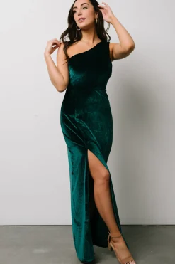 Discount Baltic Born Tatiana Velvet One Shoulder Maxi Dress | Emerald