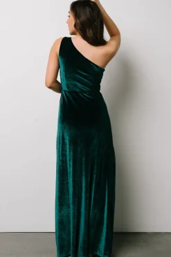Discount Baltic Born Tatiana Velvet One Shoulder Maxi Dress | Emerald