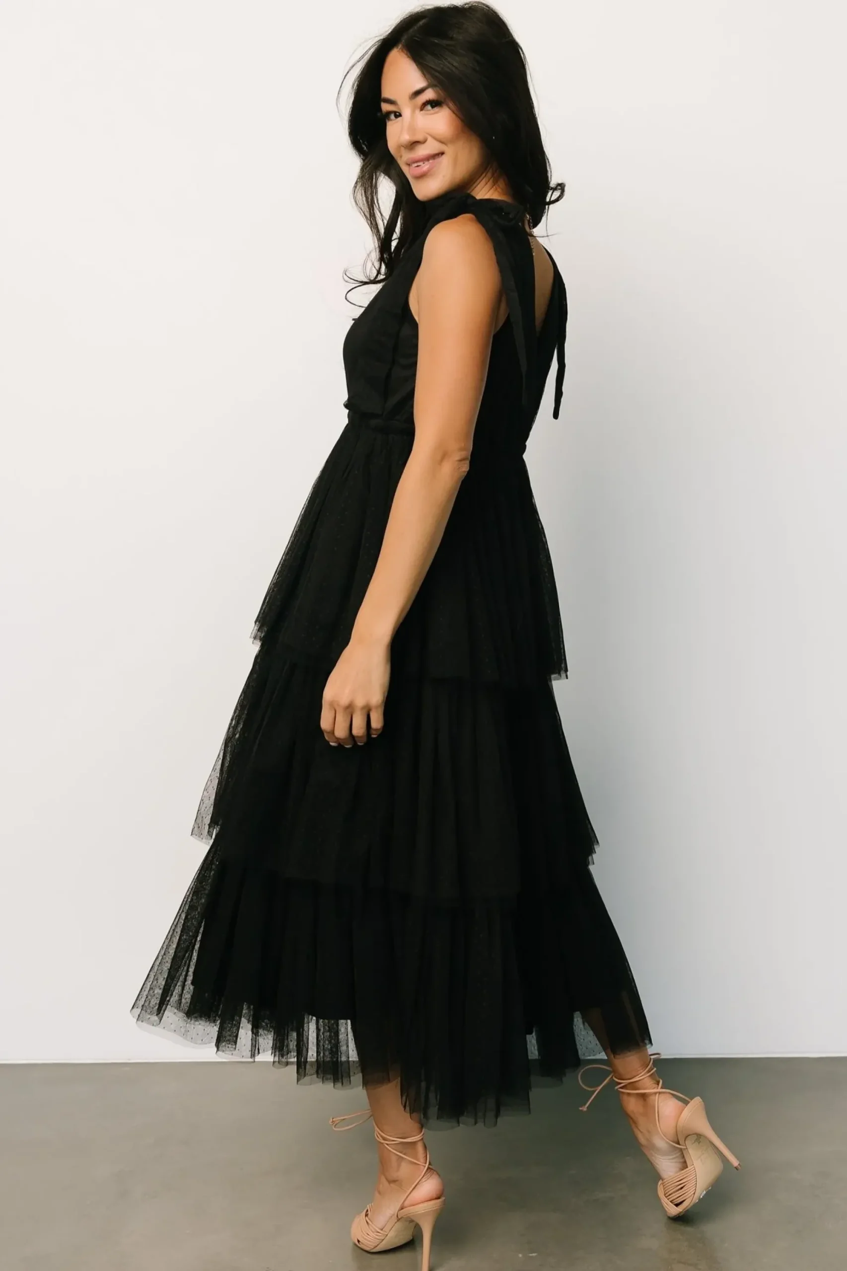 Online Baltic Born Tessa Tiered Tulle Tank Dress | Black