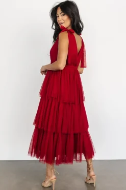 Fashion Baltic Born Tessa Tiered Tulle Tank Dress | Merlot