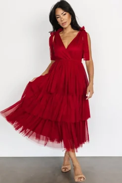Fashion Baltic Born Tessa Tiered Tulle Tank Dress | Merlot