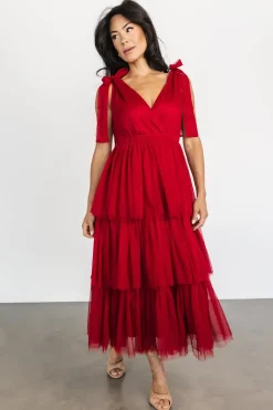 Fashion Baltic Born Tessa Tiered Tulle Tank Dress | Merlot