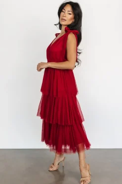 Fashion Baltic Born Tessa Tiered Tulle Tank Dress | Merlot