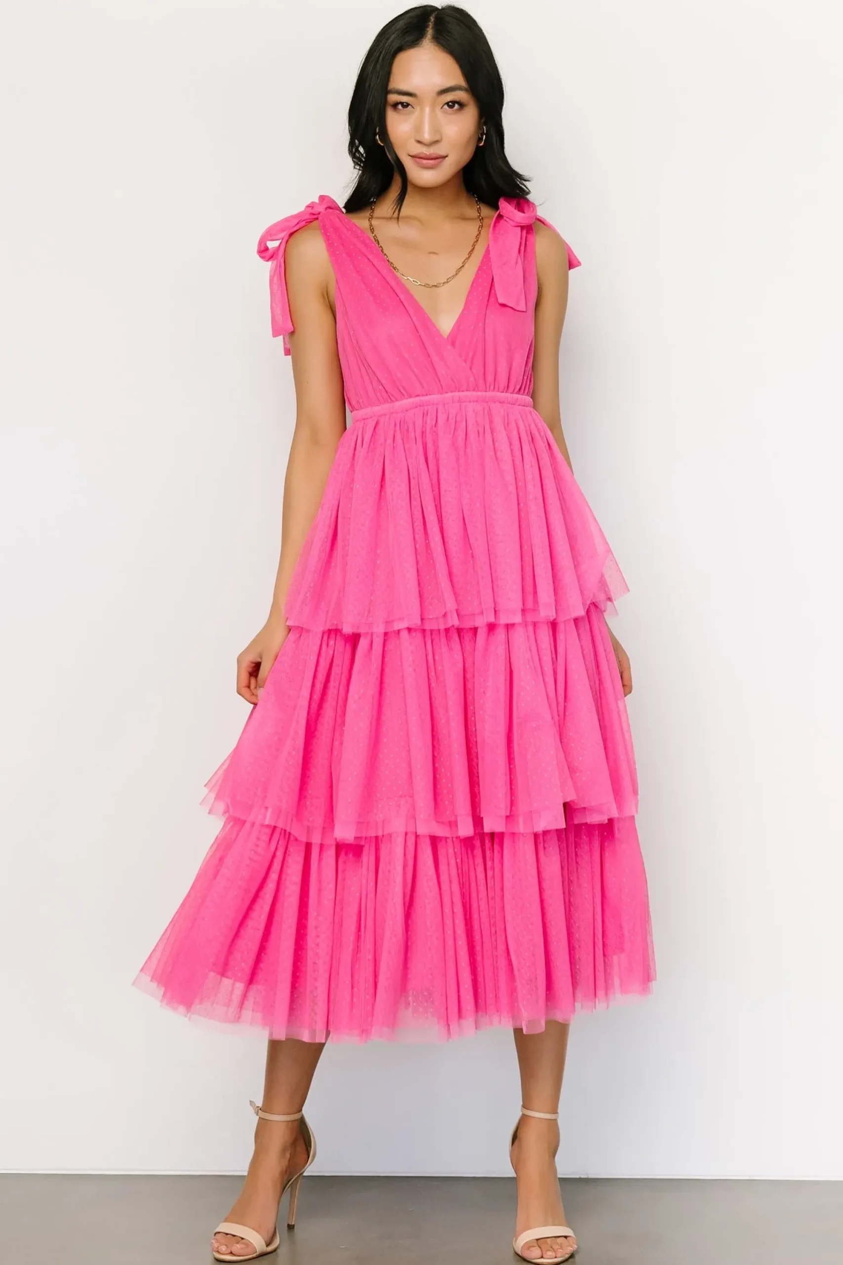 Best Baltic Born Tessa Tiered Tulle Tank Dress | Hot Pink