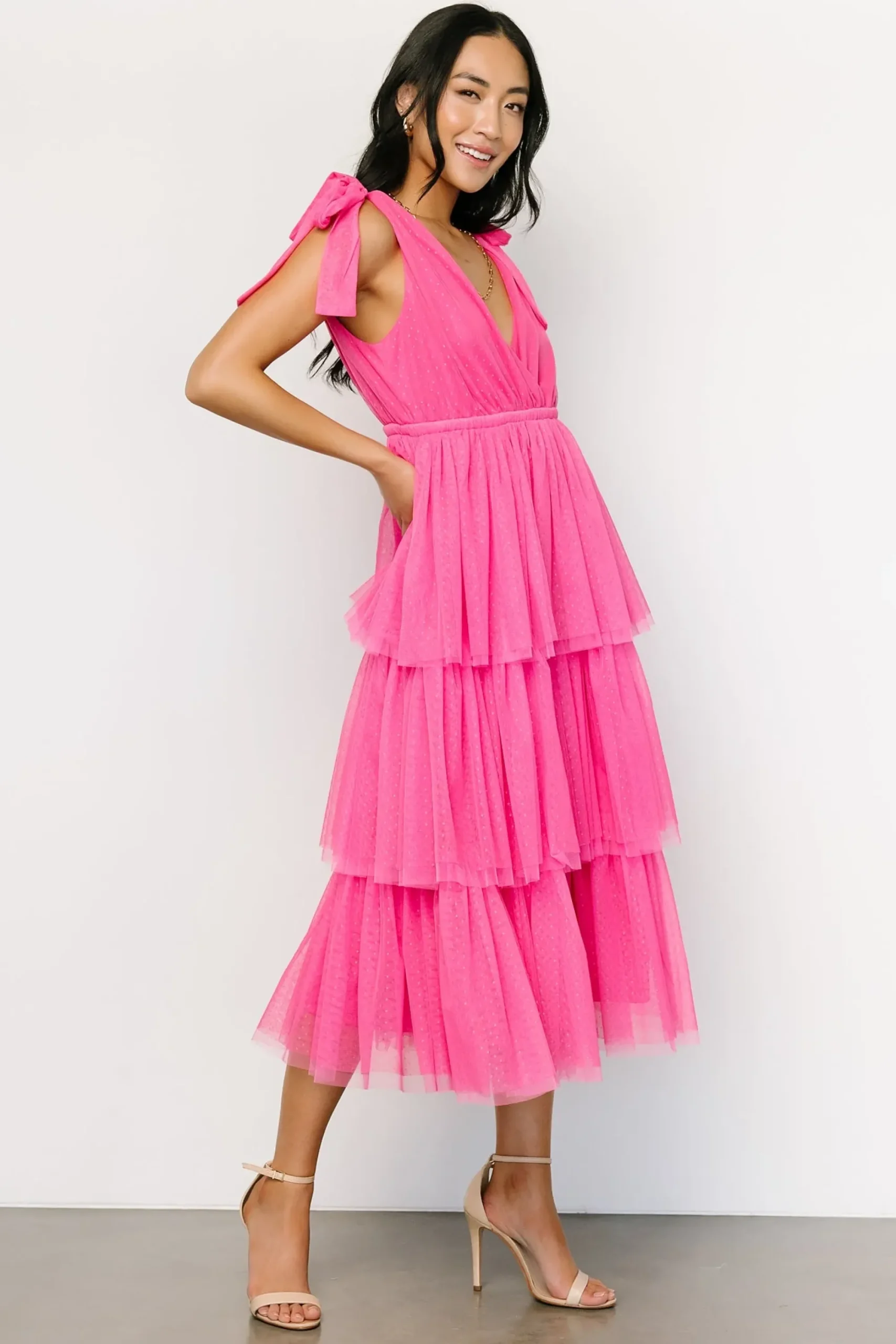 Best Baltic Born Tessa Tiered Tulle Tank Dress | Hot Pink