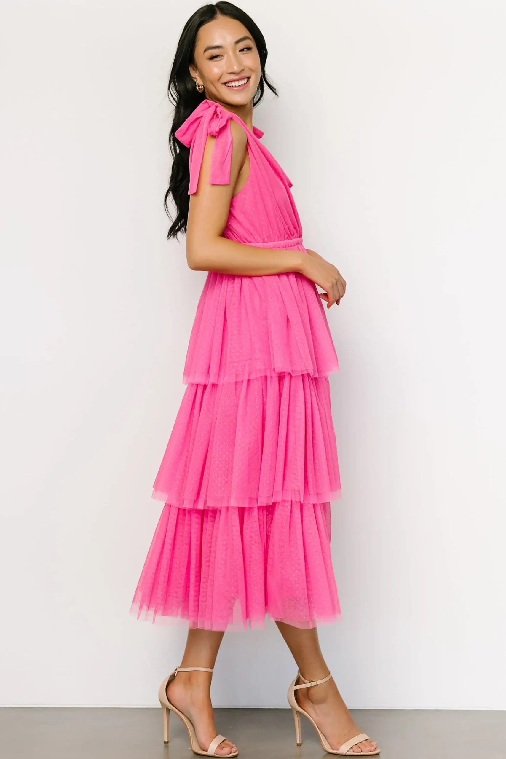 Best Baltic Born Tessa Tiered Tulle Tank Dress | Hot Pink
