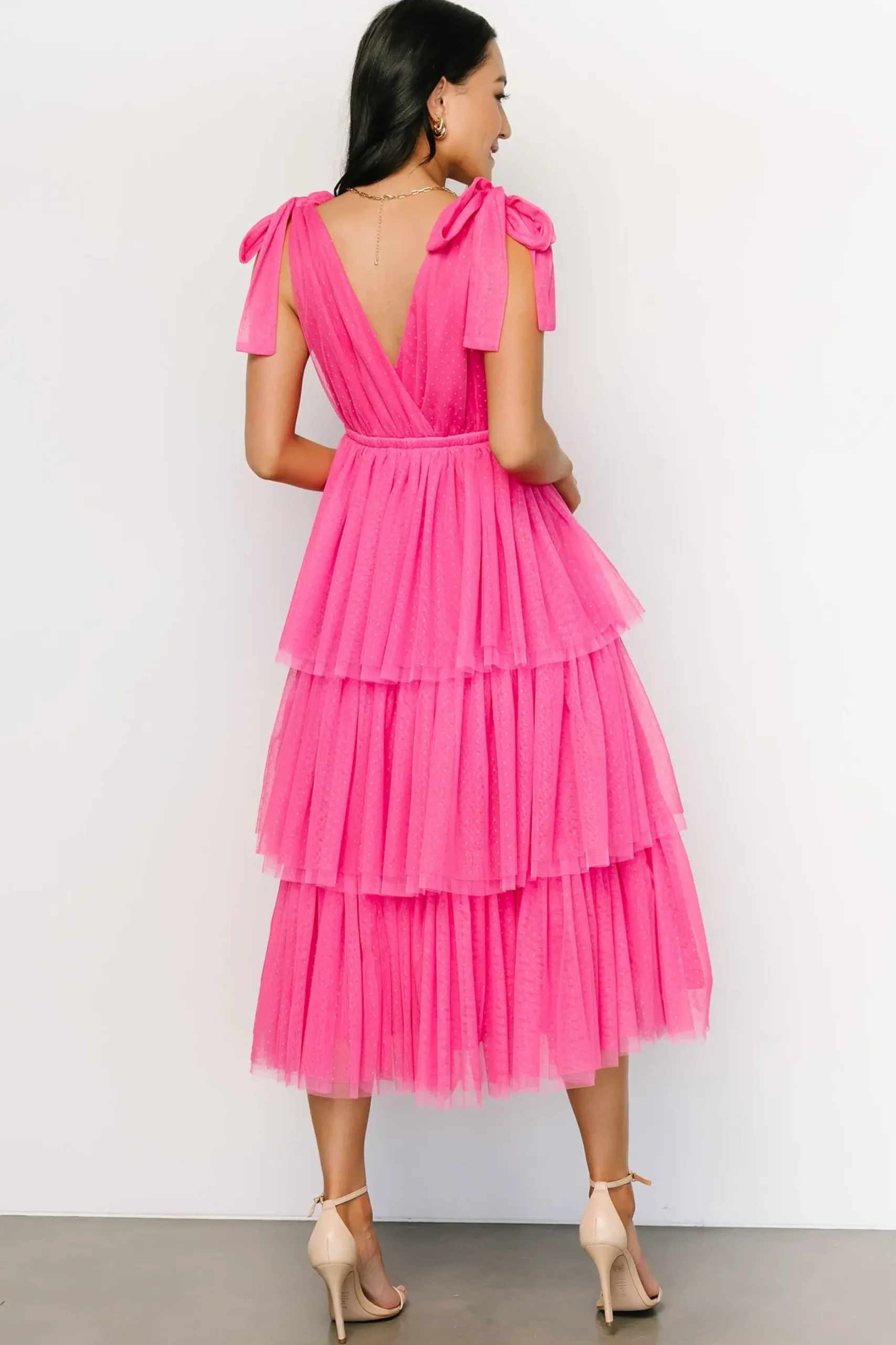 Best Baltic Born Tessa Tiered Tulle Tank Dress | Hot Pink