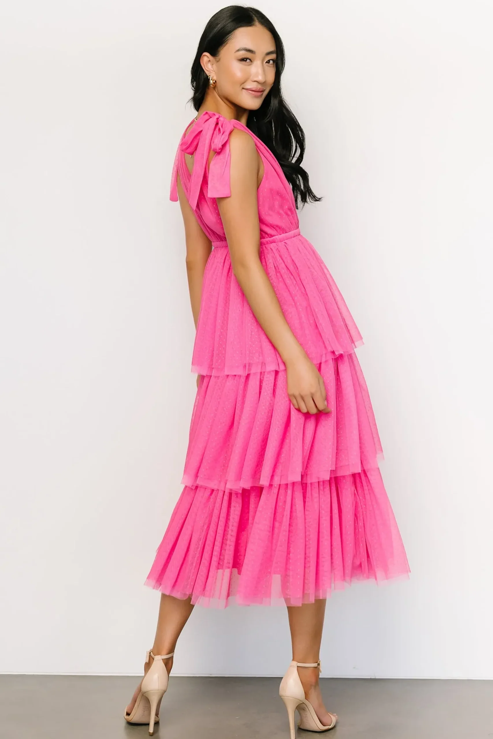 Best Baltic Born Tessa Tiered Tulle Tank Dress | Hot Pink