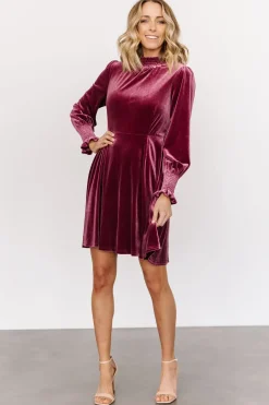 Fashion Baltic Born Tina Velvet Short Dress | Mauve