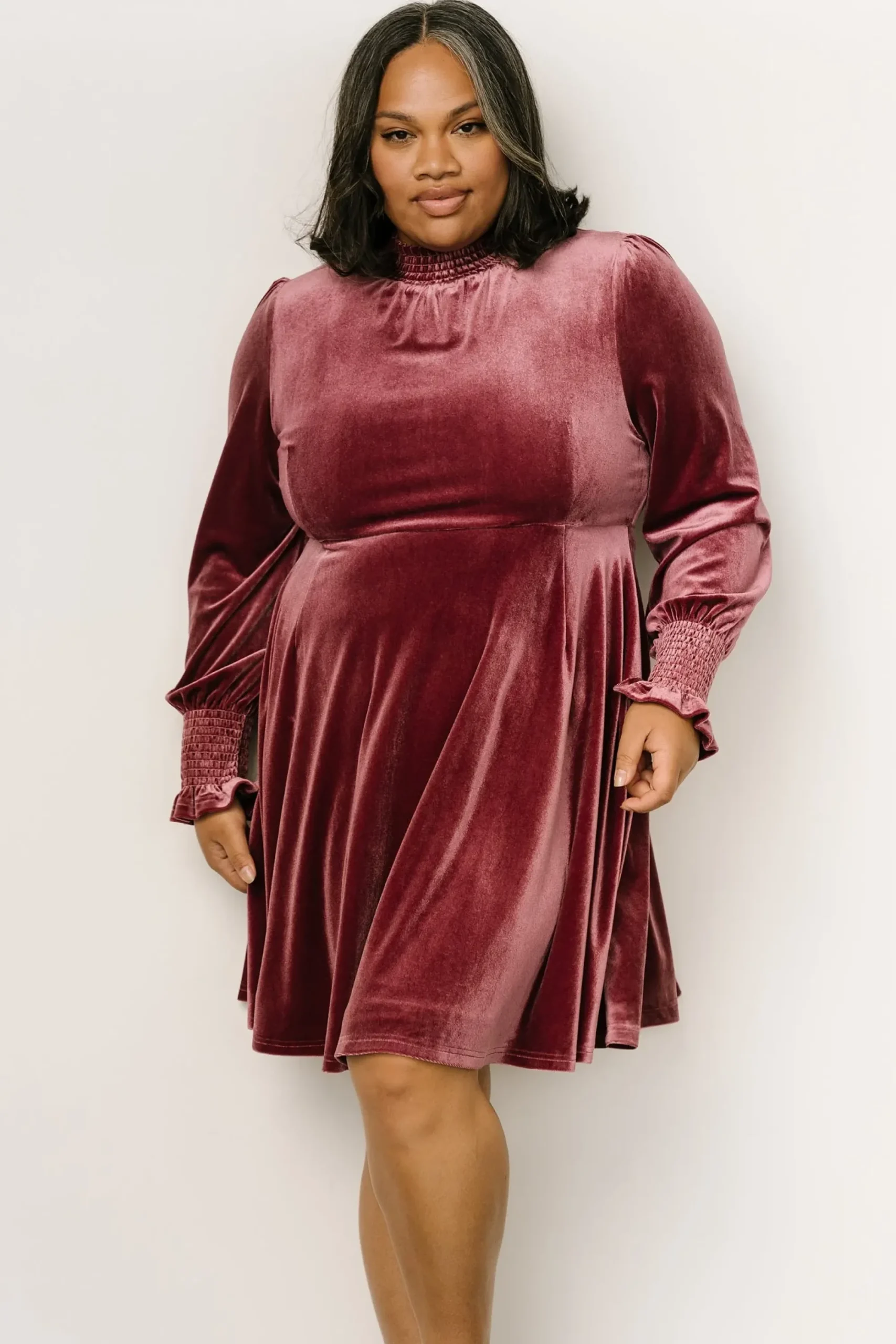 Fashion Baltic Born Tina Velvet Short Dress | Mauve