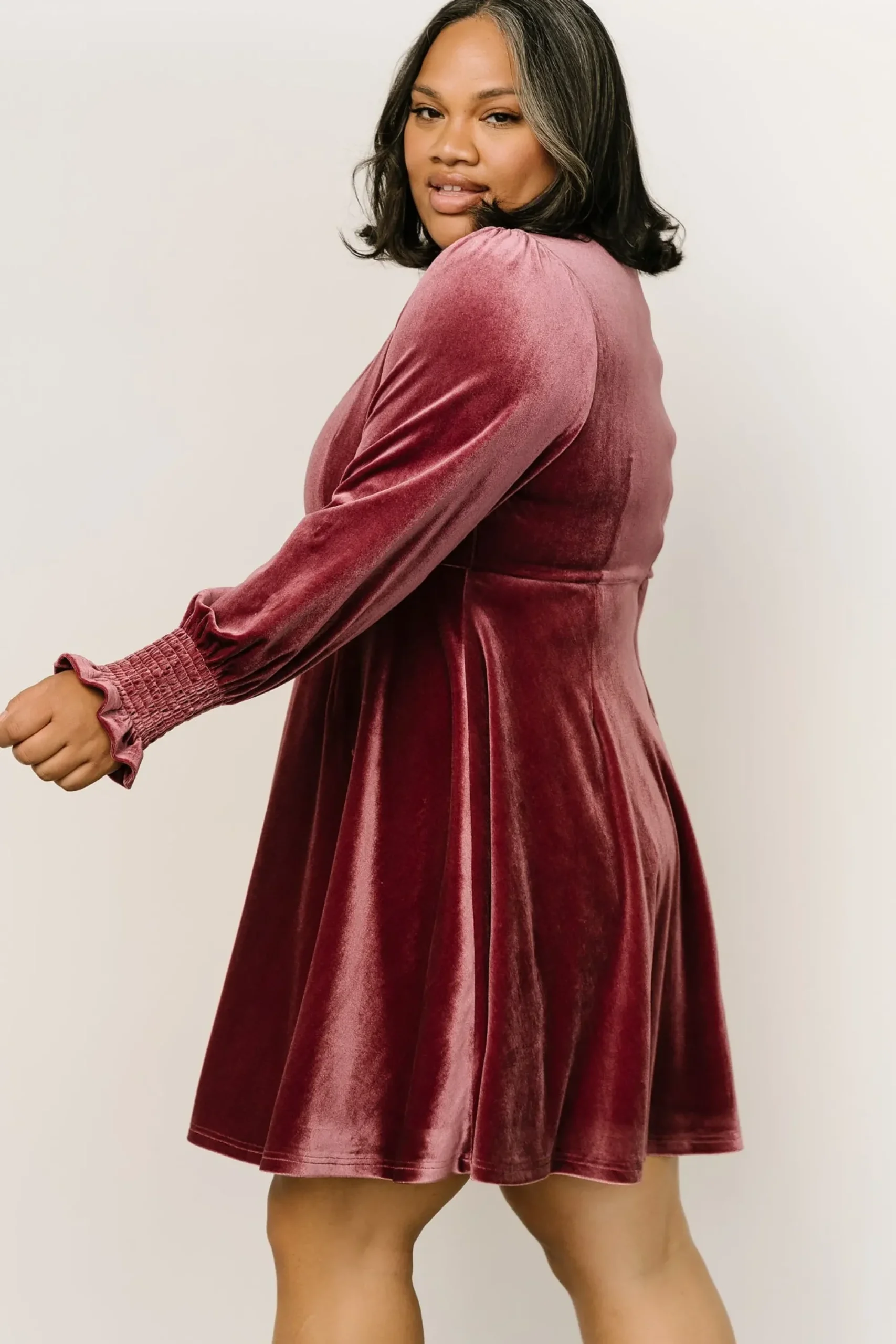 Fashion Baltic Born Tina Velvet Short Dress | Mauve