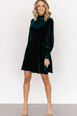 Discount Baltic Born Tina Velvet Short Dress | Emerald