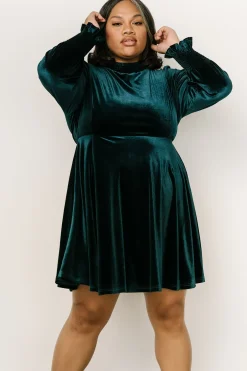 Discount Baltic Born Tina Velvet Short Dress | Emerald