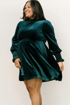 Discount Baltic Born Tina Velvet Short Dress | Emerald