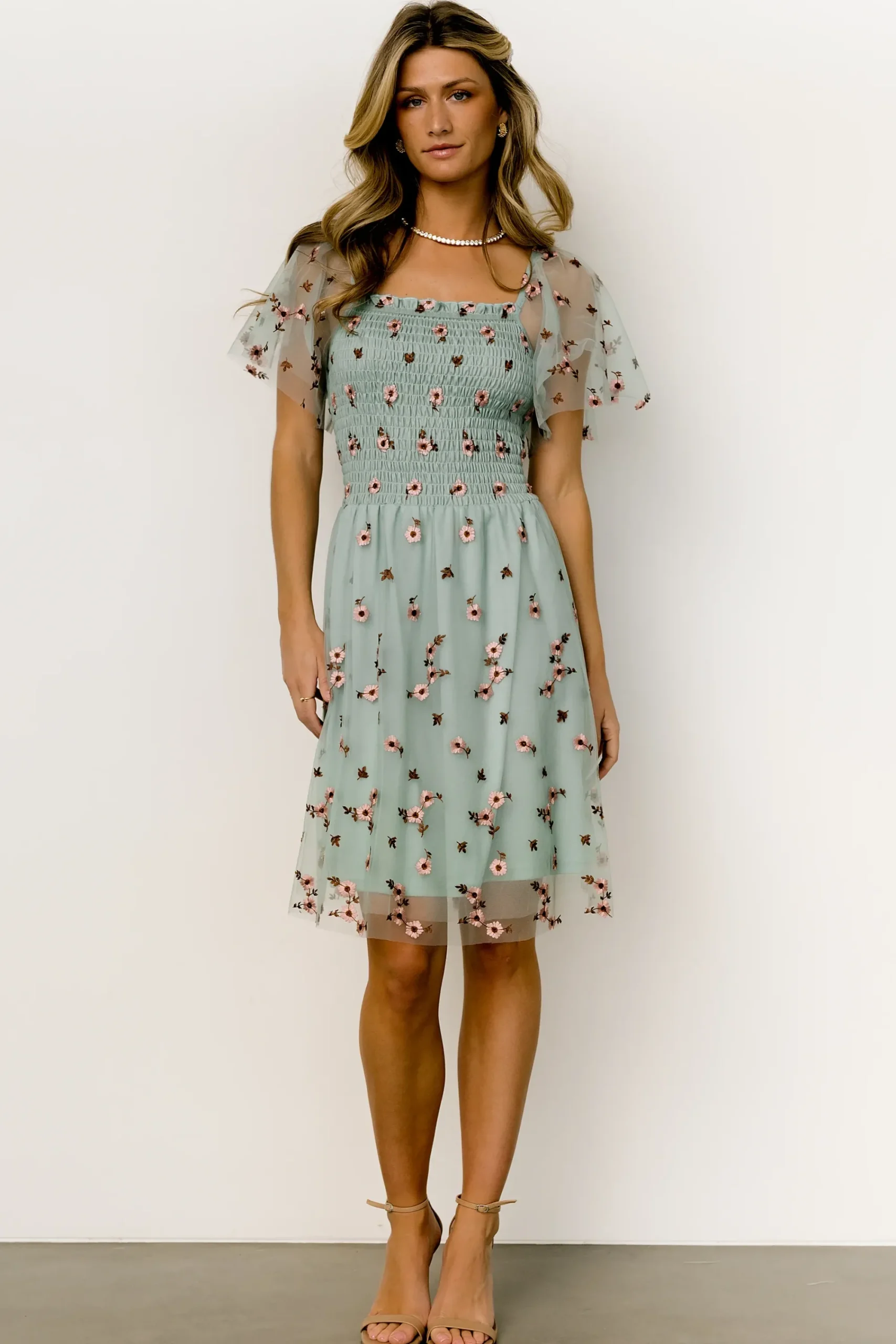 Clearance Baltic Born Tivoli Tulle Short Dress | Sage + Pink