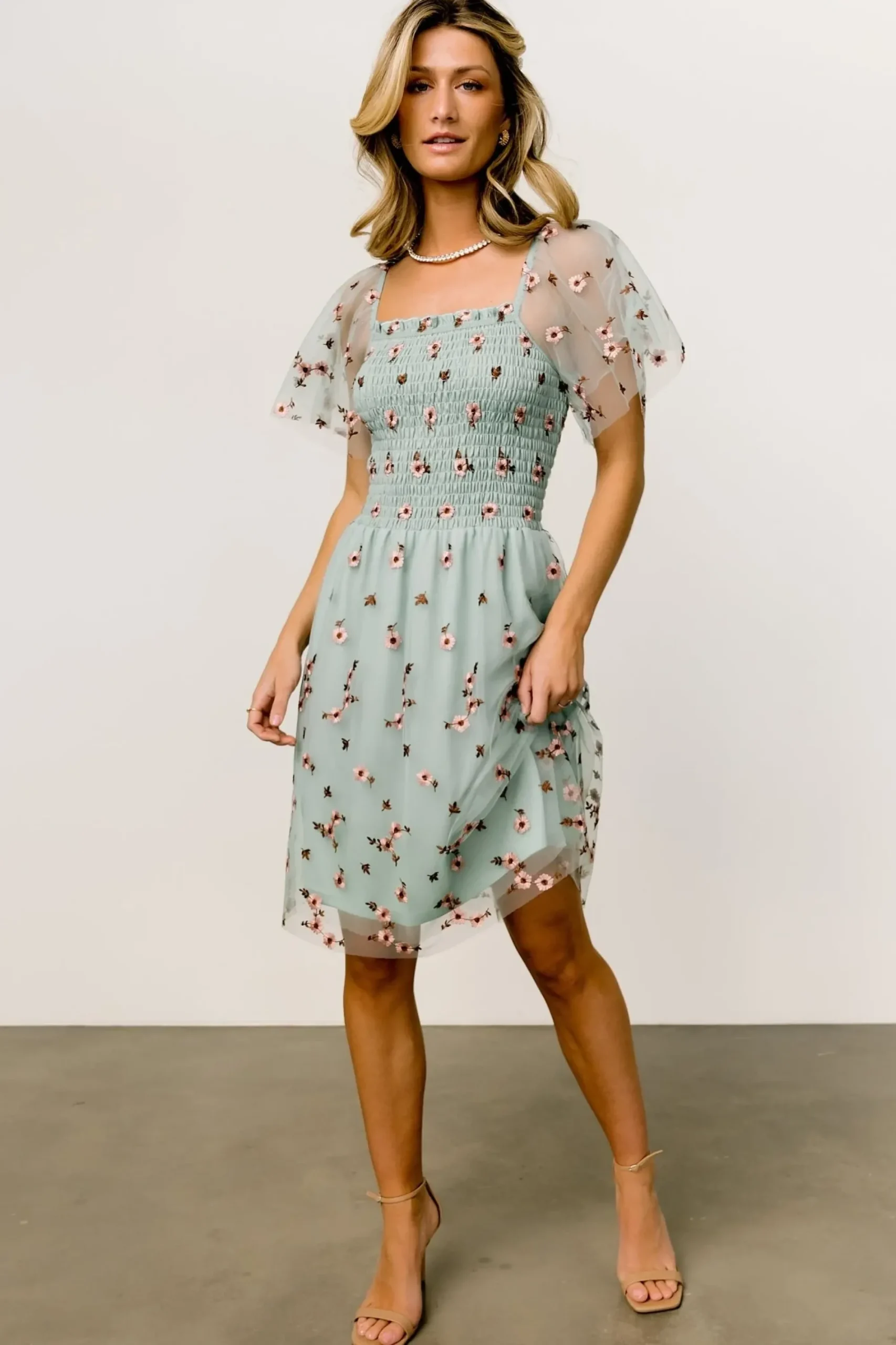 Clearance Baltic Born Tivoli Tulle Short Dress | Sage + Pink