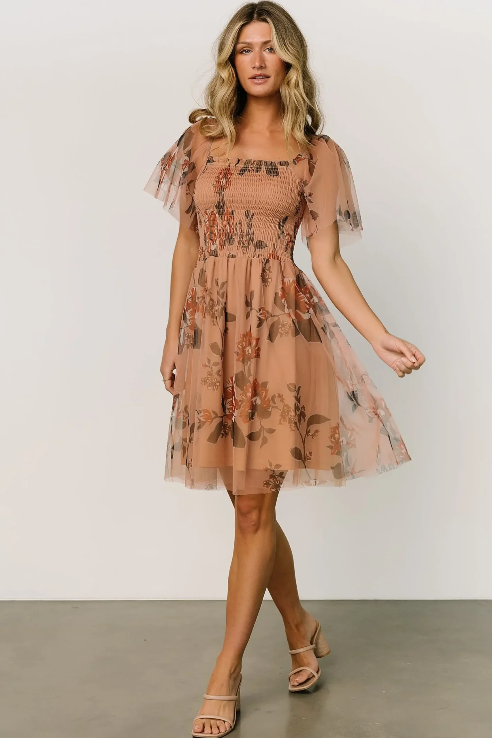 Sale Baltic Born Tivoli Tulle Short Dress | Copper Floral