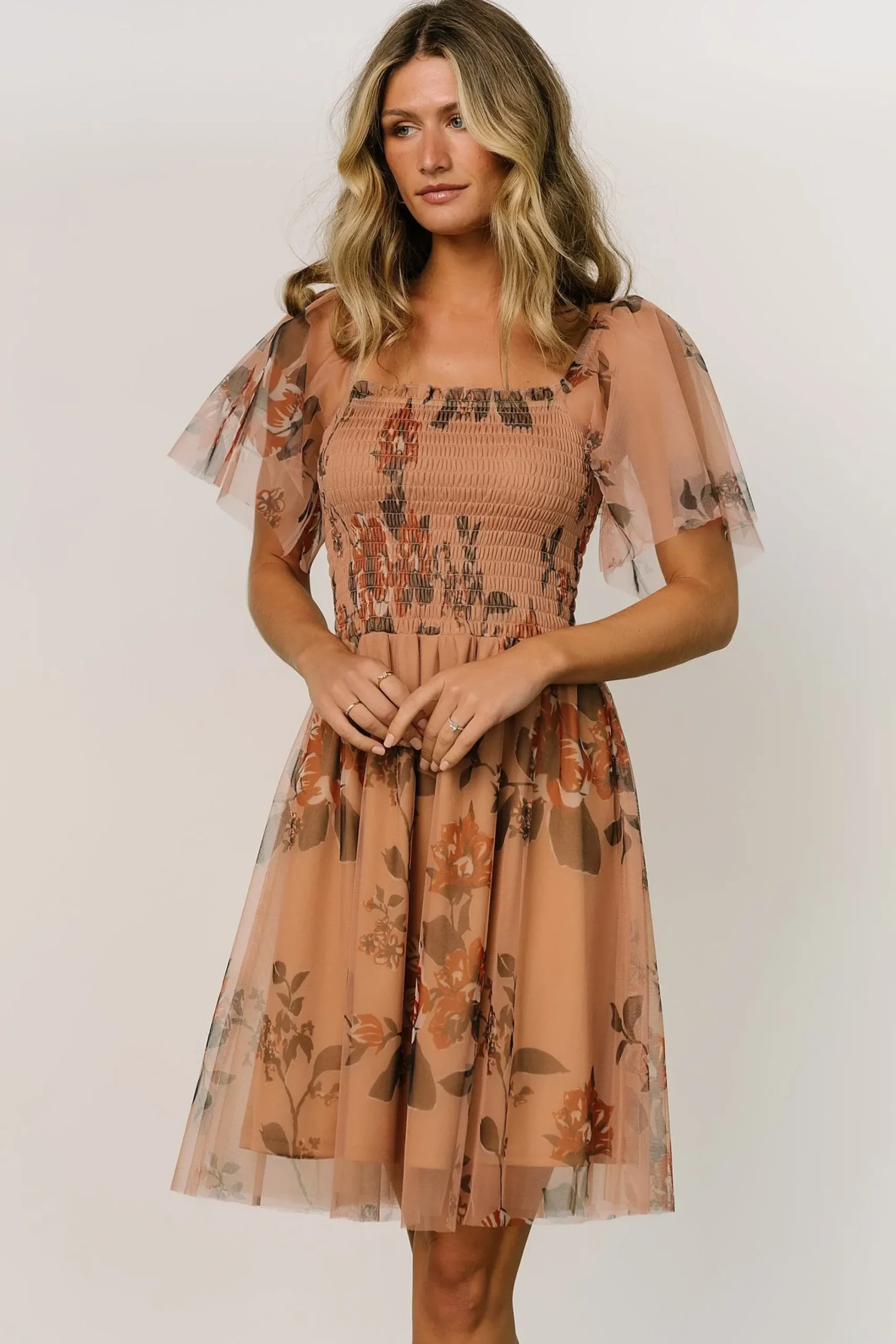 Sale Baltic Born Tivoli Tulle Short Dress | Copper Floral