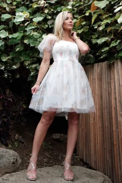 Discount Baltic Born Tivoli Tulle Short Dress | White Multi