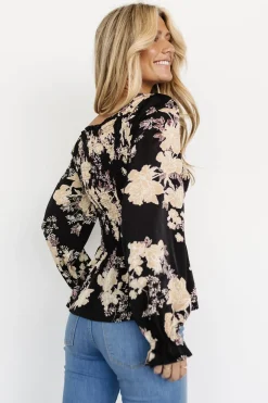 Online Baltic Born Topanga Smocked Top | Black Floral