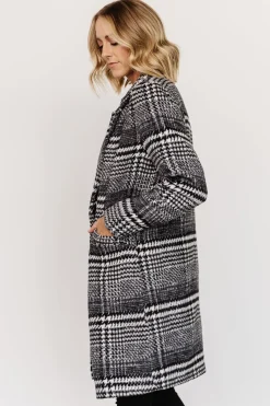 Sale Baltic Born Townley Houndstooth Coat | Black + Off White