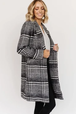 Sale Baltic Born Townley Houndstooth Coat | Black + Off White