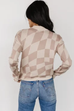 Best Baltic Born Travis Checkered Sweater | Sand + Mocha