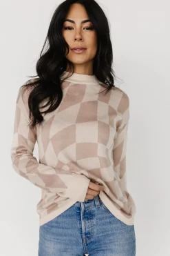 Best Baltic Born Travis Checkered Sweater | Sand + Mocha