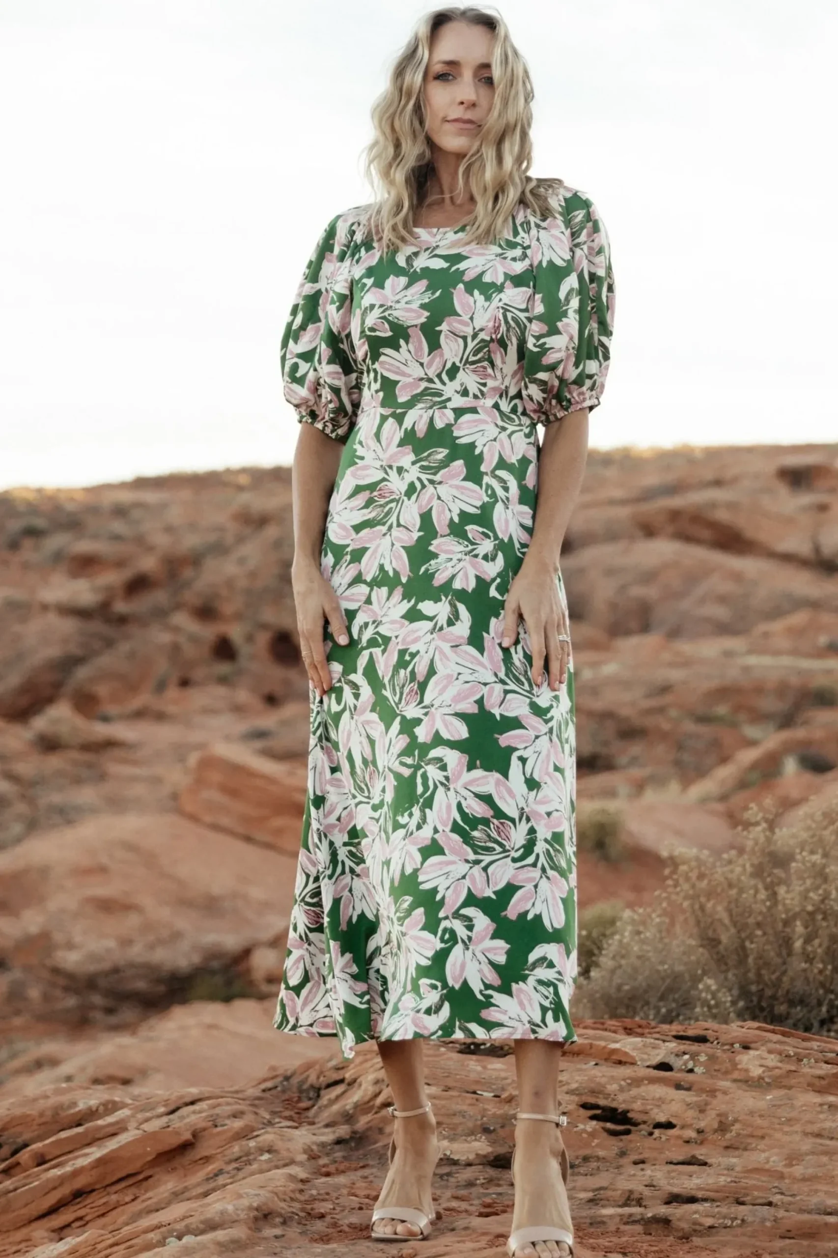 Discount Baltic Born Tucson Midi Dress | Green + Pink