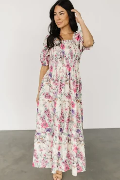 Clearance Baltic Born Tulsa Smocked Dress | Cream + Pink