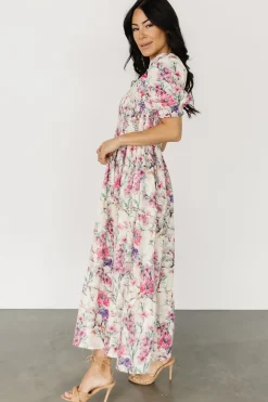 Clearance Baltic Born Tulsa Smocked Dress | Cream + Pink