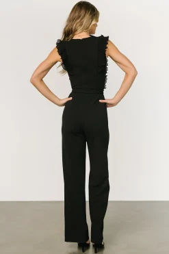 Outlet Baltic Born Tyra Ruffle Tank Jumpsuit | Black