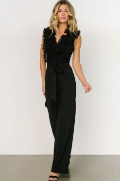 Outlet Baltic Born Tyra Ruffle Tank Jumpsuit | Black