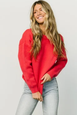 Sale Baltic Born Tyson Knit Sweater | Cherry Red