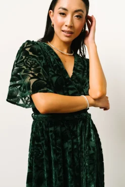Sale Baltic Born Uma Velvet Maxi Dress | Dark Green