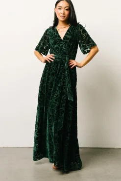 Sale Baltic Born Uma Velvet Maxi Dress | Dark Green