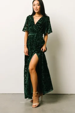 Sale Baltic Born Uma Velvet Maxi Dress | Dark Green