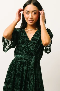 Sale Baltic Born Uma Velvet Maxi Dress | Dark Green