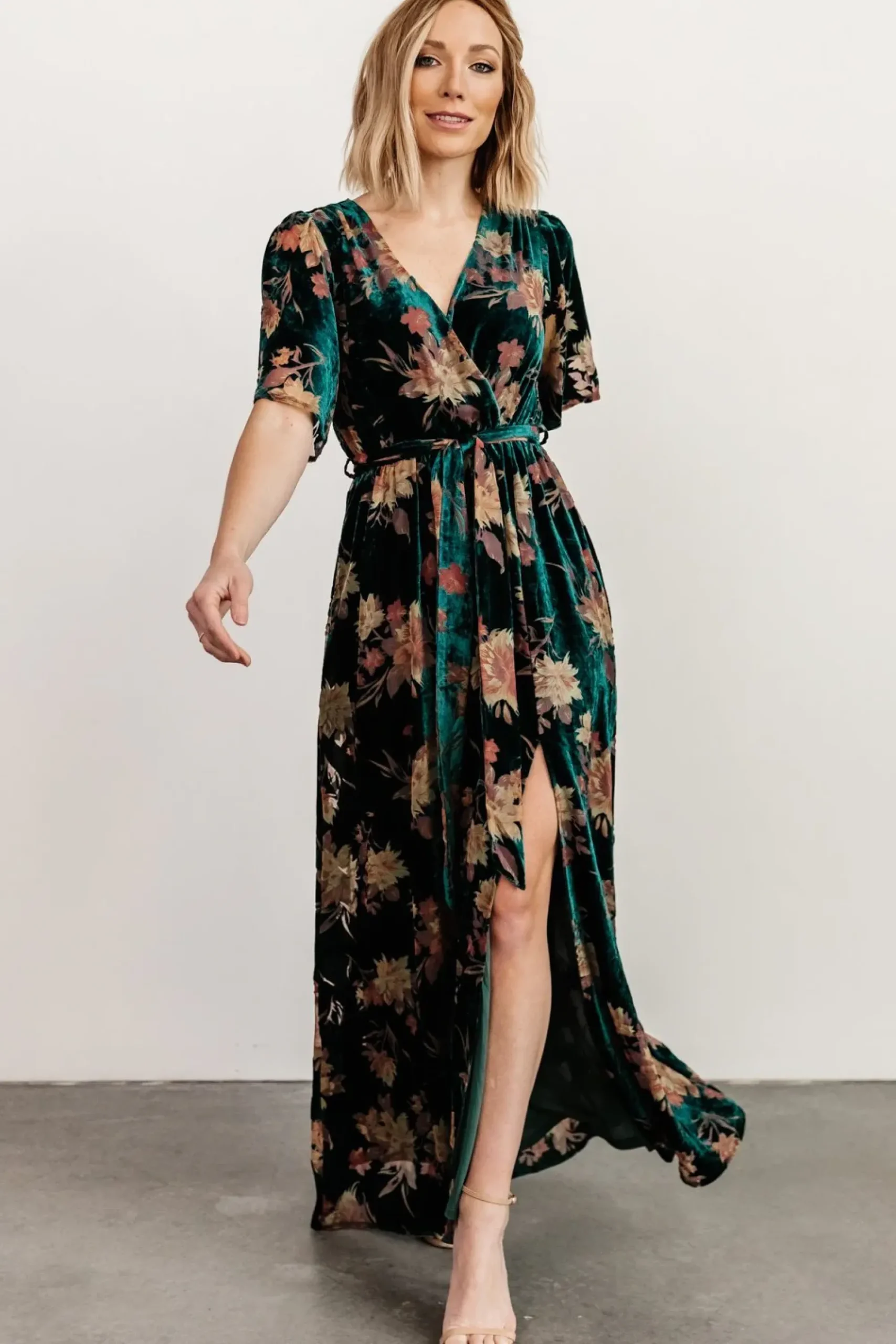 Hot Baltic Born Uma Velvet Maxi Dress | Jade Floral