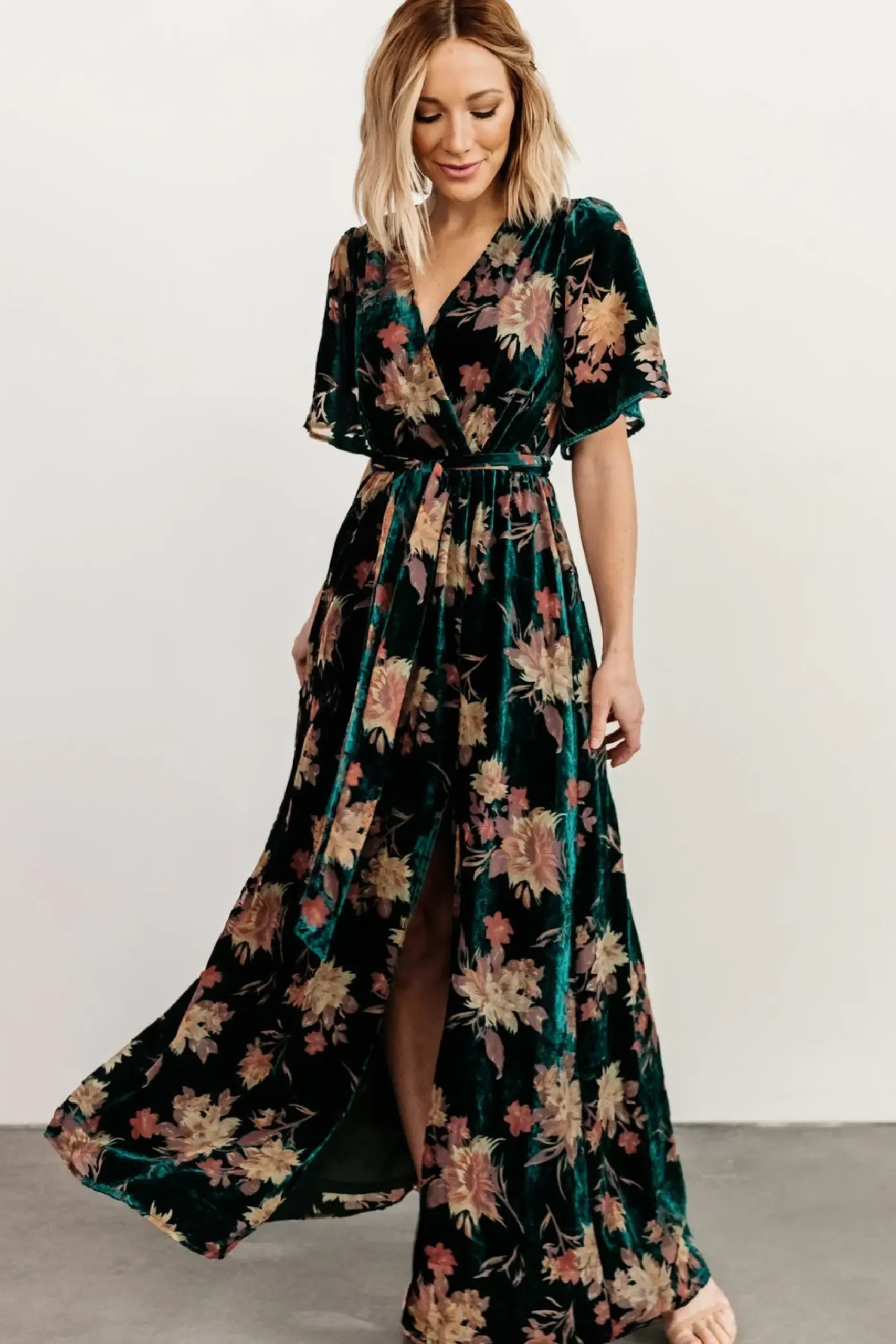 Hot Baltic Born Uma Velvet Maxi Dress | Jade Floral
