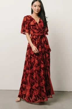 Hot Baltic Born Uma Velvet Maxi Dress | Terracotta