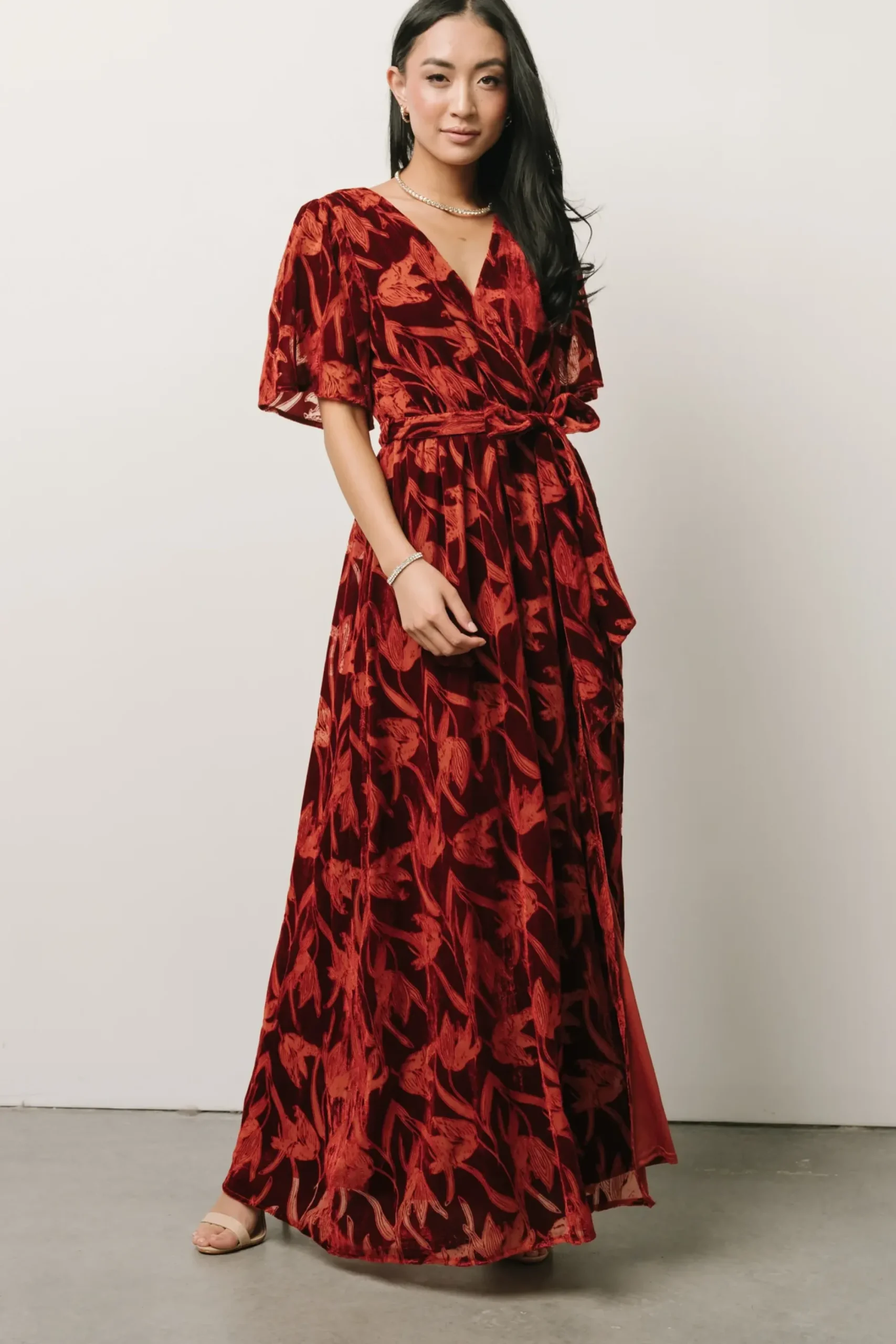 Hot Baltic Born Uma Velvet Maxi Dress | Terracotta