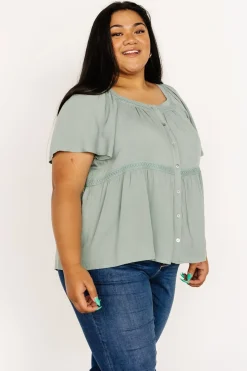 Hot Baltic Born Unity Button Up Top | Sage