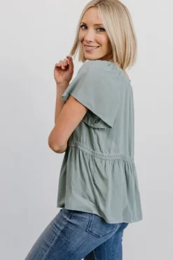 Hot Baltic Born Unity Button Up Top | Sage