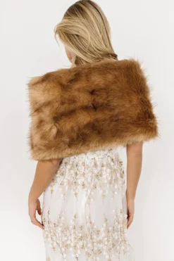 Online Baltic Born Valerie Faux Fur Shawl | Fawn