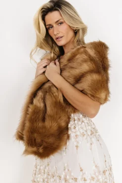 Best Baltic Born Valerie Faux Fur Shawl | Ivory