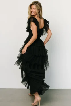 Best Baltic Born Valora Swiss Dot Tulle Maxi Dress | Black