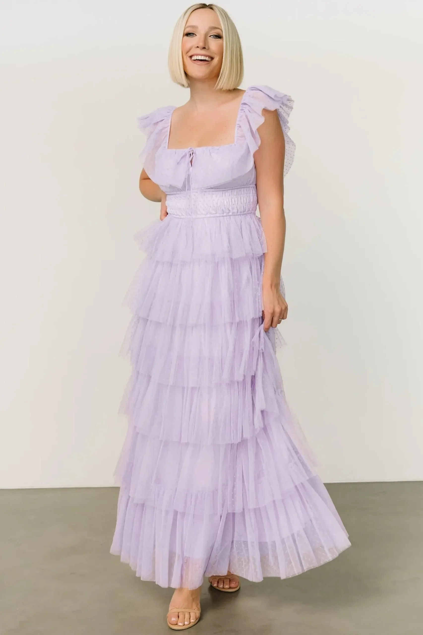 Fashion Baltic Born Valora Swiss Dot Tulle Maxi Dress | Lilac